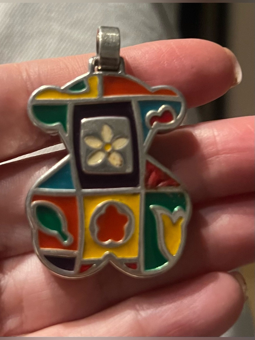🐻✨Tous Vintage Multicolor Enamel Bear Charm authentic Hippie